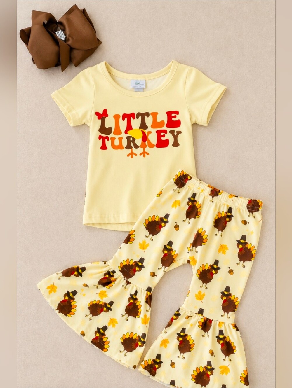 Baby Girls Thanksgiving Bell Bottom Set
